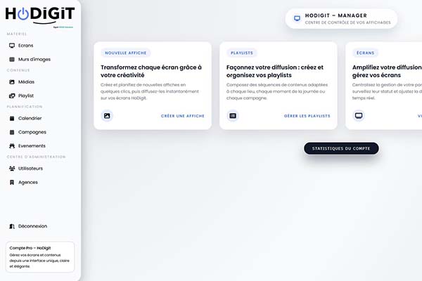 Solution professionnelle d'affichage