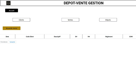 Gestion des ventes dépôt-vente